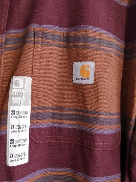 NWT Ladies Carhartt Flannel Shirt Plus Size 2XL Approx 20 22 24 New Rugged Top - Picture 3 of 10